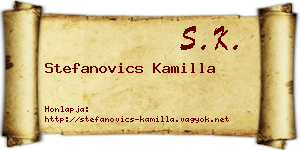 Stefanovics Kamilla névjegykártya