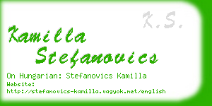kamilla stefanovics business card